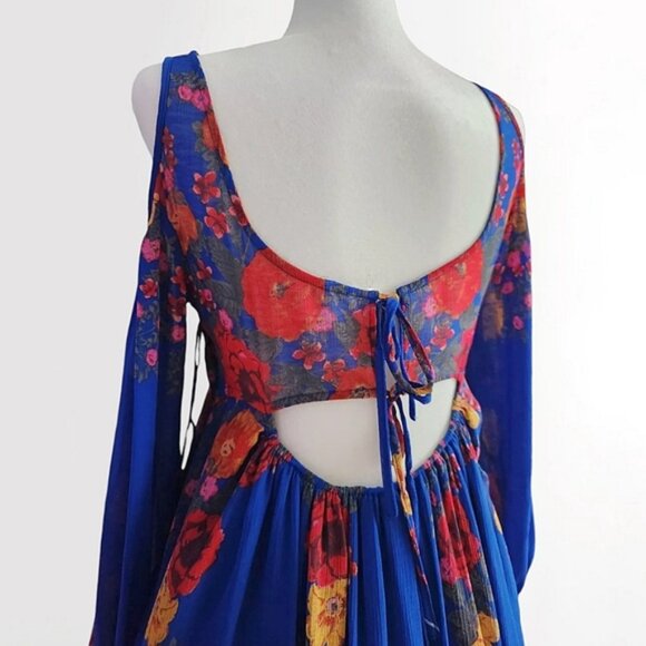 Free People 'Penny Lover' Bohemian Cold Shoulder Cutout Flowy Dress - Picture 5 of 16